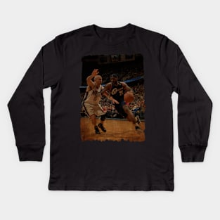 Jason Kidd vs LeBron James Vintage Kids Long Sleeve T-Shirt